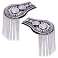 thumbnail image 1 of Charretera de hombro Hugo Punk Plata 1 par con borlas, 1 of 7