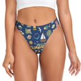 thumbnail image 1 of Balery Marine Nautical Tangas de Algodón para Mujer con Estampado – Ropa Interior Sexy, Transpirable, G-string-4X-Large, 1 of 6