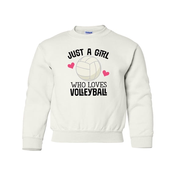Inktastic Just a Girl Who Loves Volleyball Youth Sweatshirt