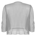 thumbnail image 5 of TiaoBug Women's Ruffle Short Sleeve Bolero Cardigan Summer Sheer Chiffon Shrug Elegant Top, 5 of 5