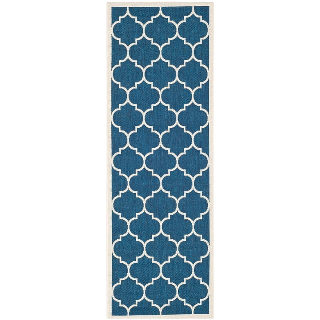 Hawthorne Collection Tapis Intérieur Extérieur Bleu Marine - Coureur 2 Pieds3 Pouces x 8 Pieds