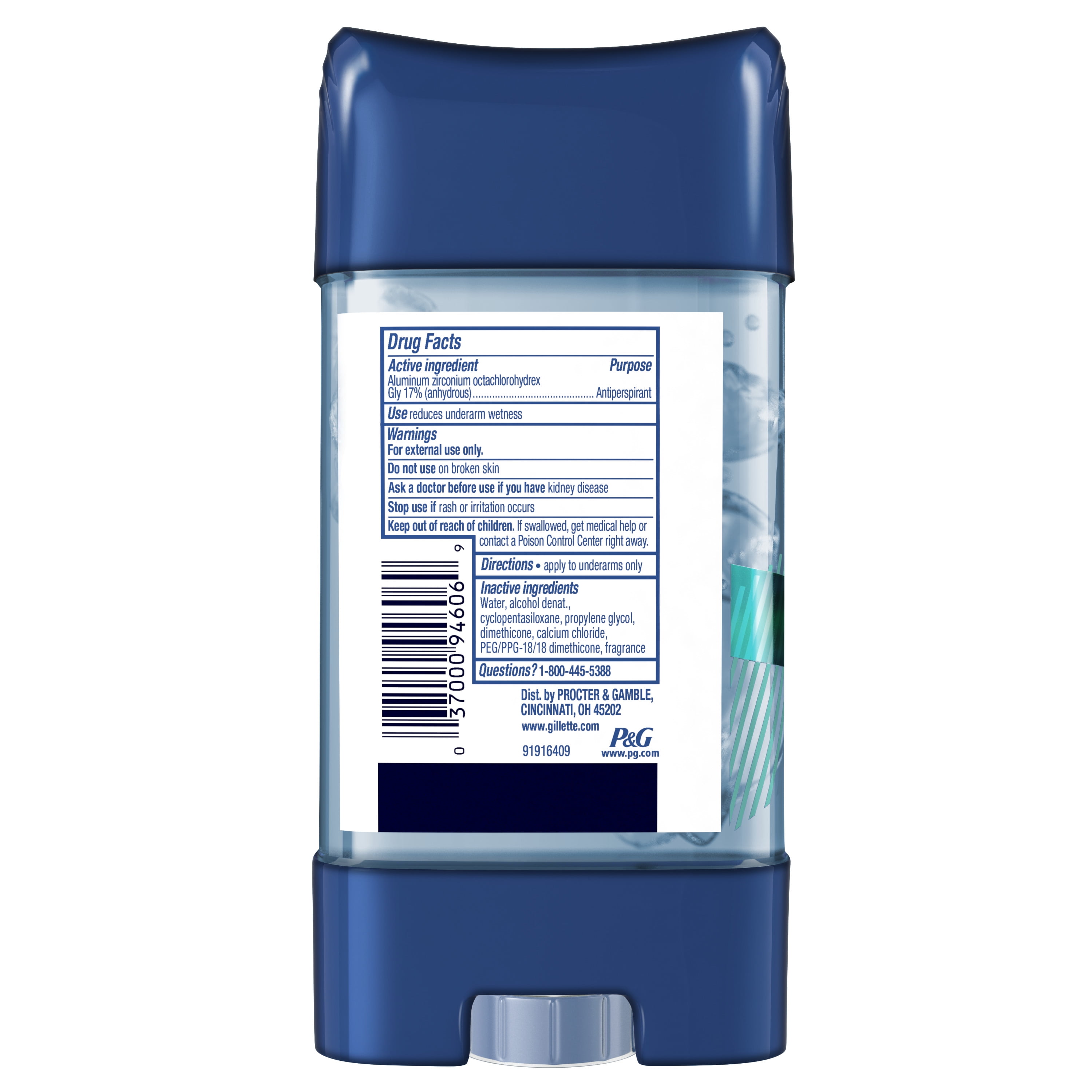 Gillette Ultimate Fresh Clear Gel Men's Antiperspirant and Deodorant 3.8 oz