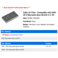 thumbnail image 2 of Cabin Air Filter - Compatible with 2008 - 2014 Mercedes-Benz ML550 4.7L V8 2009 2010 2011 2012 2013, 2 of 2