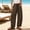 Brown plus size wide leg trousers a1, variant on Plus Size Wide Leg Pants for Women Elastic Waist Trousers with Pockets Solid Casual Beach Vacation Loose Long Pants, Mint Green S