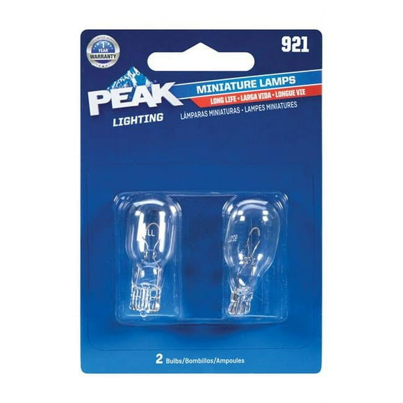 Peak 8020162 Miniature 12.8 V T5 Automotive Bulb - 921 - Pack of 2