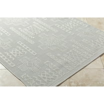 Hauteloom Branko Living Room, Bedroom Patio Outdoor Area Rug - Contemporary - Light Silver - 5'3" x 7'