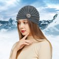 thumbnail image 2 of Yigetop Beanie for Women Women's Round Bead Accessories Hat Woolen Hat Knitted Hat Bohemian Toe Cap Winter Hats for Women Dark Gray One Size, 2 of 5