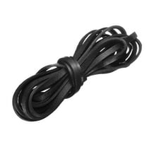 Flat Leather Cord, 3.3 Yard 5mm Leather String Strips for DIY Crafts Black