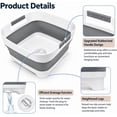 thumbnail image 3 of Collapsible Dish Basin with Drain Plug, 2.4 Gal 9L Foldable Wash Basin, Portable Sink Tub for Kitchen, Baby Bottles, Camping, RV, Vegetable Washing and Beverage Tub, Gray, 3 of 4
