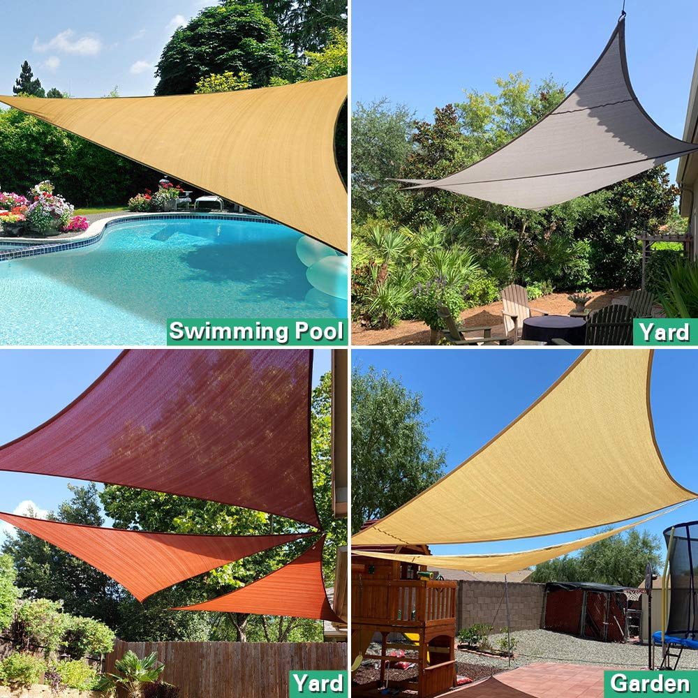 Outdoor Sunshade Sail Canvas Canopies & Privacy Screens Shading for Patio Garden Backyard, 12'x12'x17'