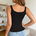 thumbnail image 4 of Product Camisoles & Tanks - Tank With Built In Bras Lace Spaghetti Strap Camisole Casual Padded Sleeveless Ribbed Shirts, 4 of 8