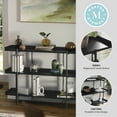 thumbnail image 4 of Martha Stewart Emmett 3 Shelf 35"H Storage Display Unit Bookcase with Oil Rubbed Bronze Metal Frame in Black Wood Grain Finish, 4 of 14