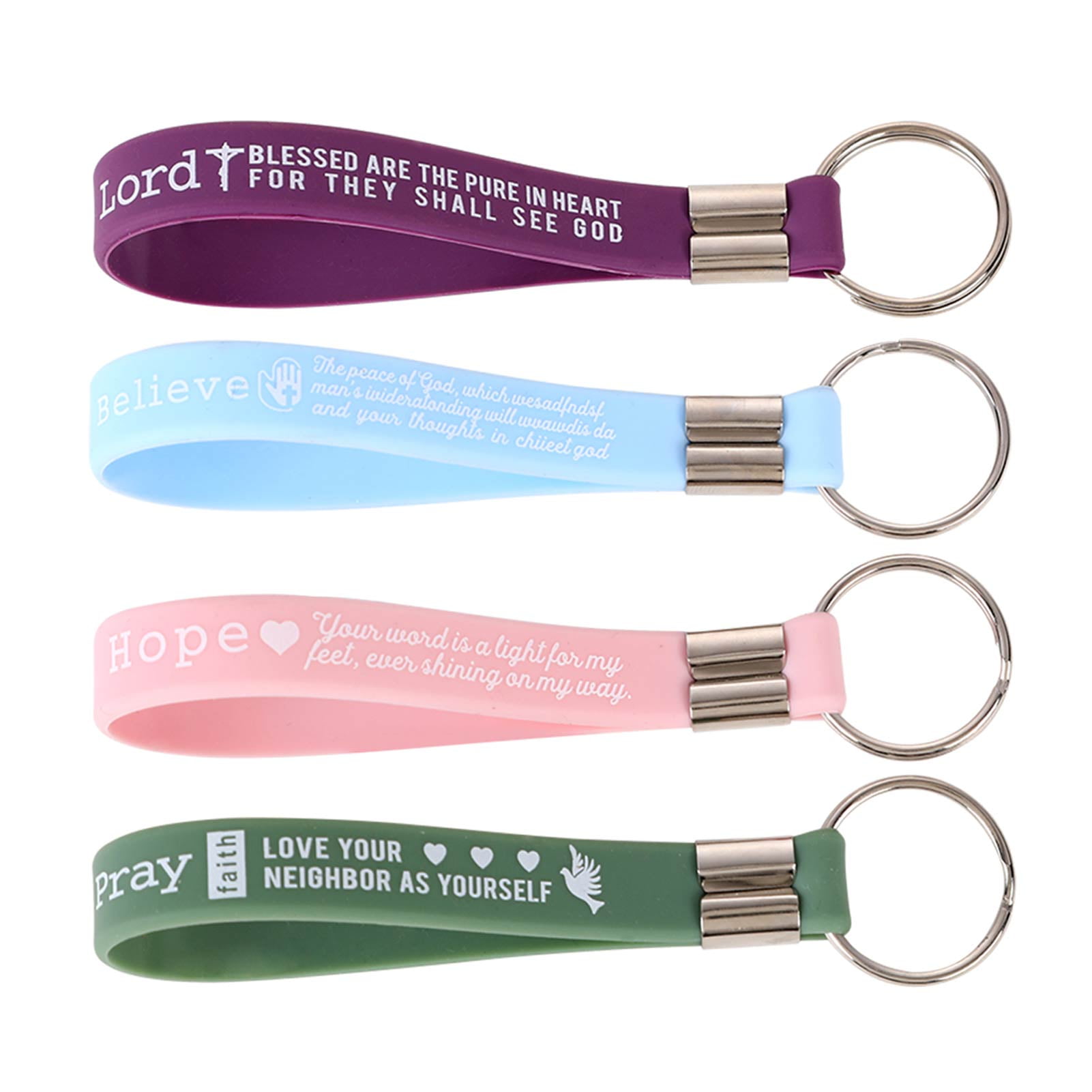 Christian Bible Keychains Silicone Keychain with Scripture Inspirational Durable KeyChains