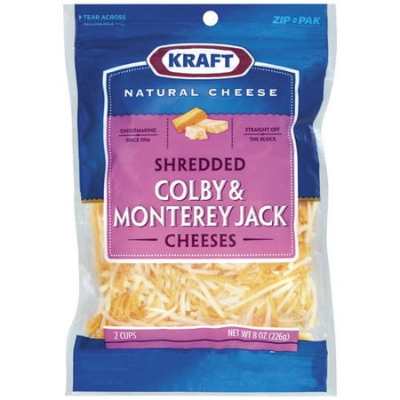 Kraft Natural Cheese Shredded Colby & Monterey Jack Cheeses, 8 oz