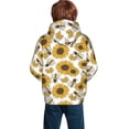 thumbnail image 2 of KLL Unisex Kids Boys Girls Hooded Pocket Pullover Hoodies-Sunflowers and Bees, 2 of 6