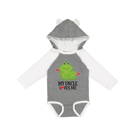 

Inktastic My Uncle Loves Me Frog Gift Baby Boy or Baby Girl Long Sleeve Bodysuit