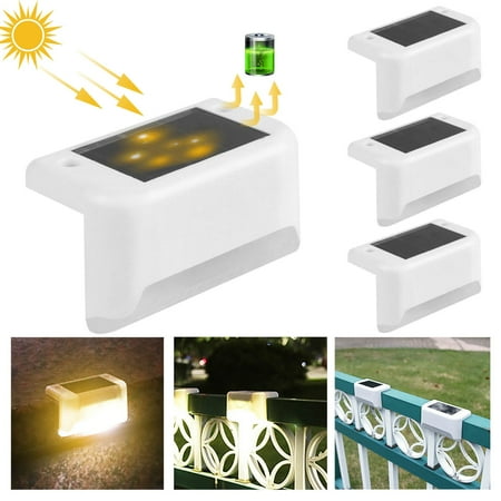 

Wiueurtly Solar Deck Lights Outdoor 4 Pack Solar Step Lights Waterproof Led Solar Lights For Outdoor Stairs Step Fence Yard And Patio