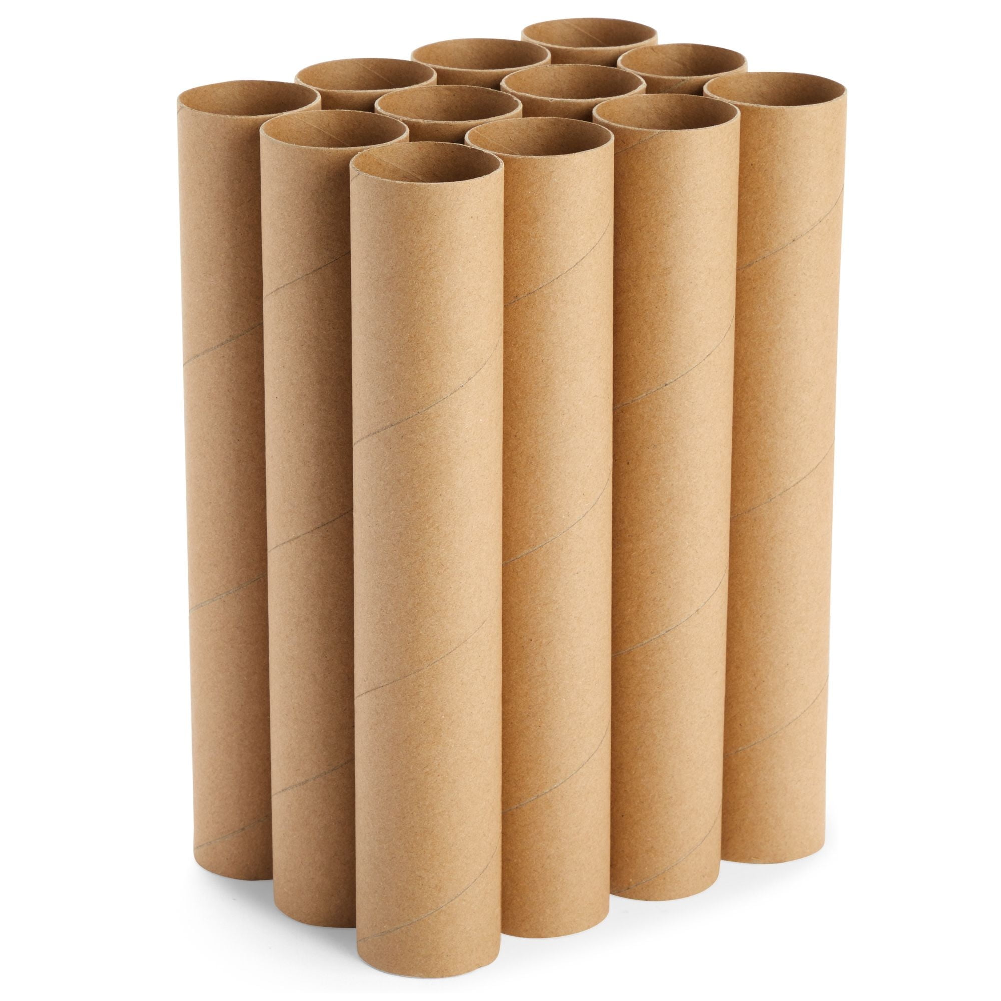 12 Pack Cardboard Tubes for Crafts, Brown Rolls for DIY Projects, Classroom  (1.75 x 10 In)
