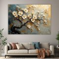 thumbnail image 6 of Mudket White Plum Blossom on Gold Branch Canvas Wall Art, Vintage Floral Oil Painting Wall Decor, Framed Ready to Hang Artwork for Living Room Bedroom Farmhouse - 12"L x 8"W, 6 of 10