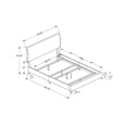 thumbnail image 3 of 70.25" x 87.25" x 47.25" Grey Foam Solid Wood Linen Queen Size Bed, 3 of 4