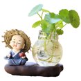 thumbnail image 1 of Glass Vase Creative Lovely Monk Multi-purpose Plant Terrarium Desktop Ornament, 1 of 6