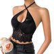 thumbnail image 4 of Txlixc Chaleco de encaje corto negro solido Txlixc  moda, 4 of 9