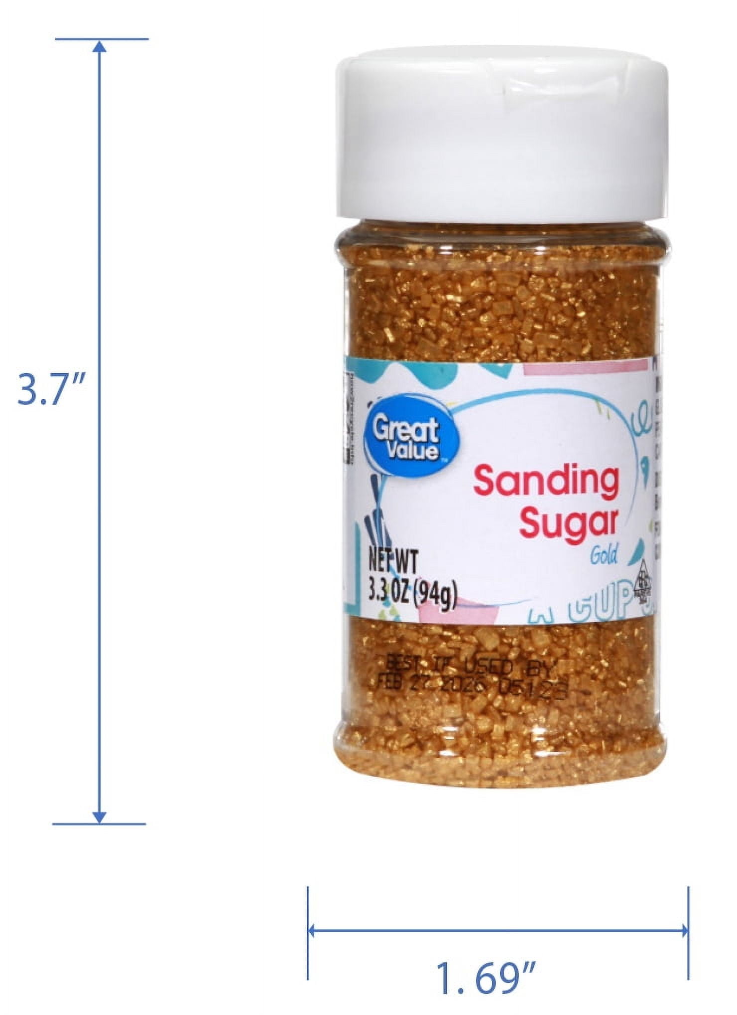 (6 pack) Great Value Gold Sparkling Sugar, 3.3 oz