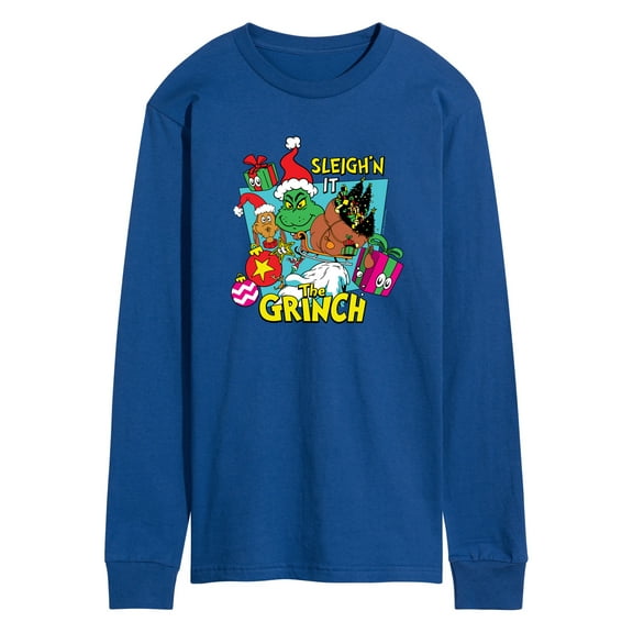 Dr. Seuss The Grinch - Christmas - Sleigh'N It - Men's Long Sleeve T-Shirt