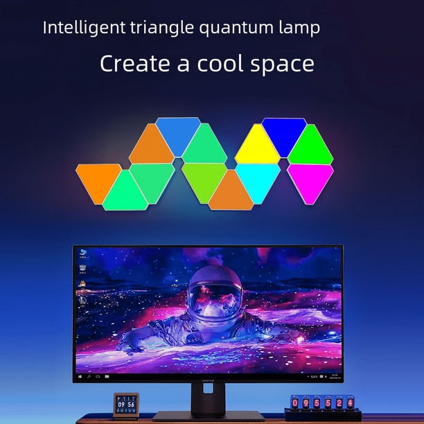 Lámpara de empalme triangular, lámpara cuántica, tablero de luz impar de tres lados, lámpara de ambiente de fondo para TV de hogar inteligente de deportes electrónicos