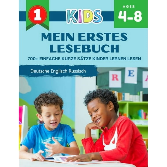 Mein Erstes Lesebuch 700  Einfache Kurze Sätze Kinder Lernen Lesen Deutsche Englisch Russisch: Lesen lernen leicht gemacht Montessori material lesenlernen mit spaß wortschatz buch kinder spiel. Übunge