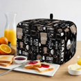 thumbnail image 2 of Black Coffee Toaster Cover 2 Slice, Modern Rustic Coffee Cup Beans Dustproof Bakeware Oven Protector with Top Hook, Waterproof Small Kitchen Appliance Toasters Dust Cover, 12"x7.5"x8", 2 of 6