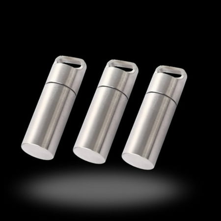 

Star Home Mini Stainless Steel Sealed Capsule Waterproof Pill Box Camping Firstaid Pendant