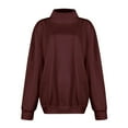 thumbnail image 5 of Womens Oversized Sweatshirts Turtleneck Pullover Long Sleeve No Hood Tops Fall Fashion Outfits 2025 Clothes Wine L, 5 of 6