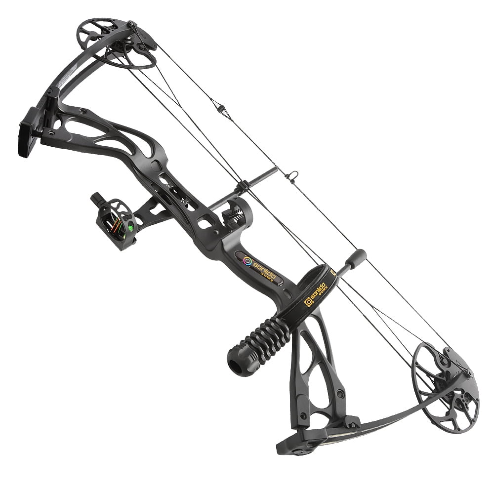 Sanlida Archery Compound Bow Dragon X8 with 3pcs Arrows Kit for Adults and Teens Hunting- Black