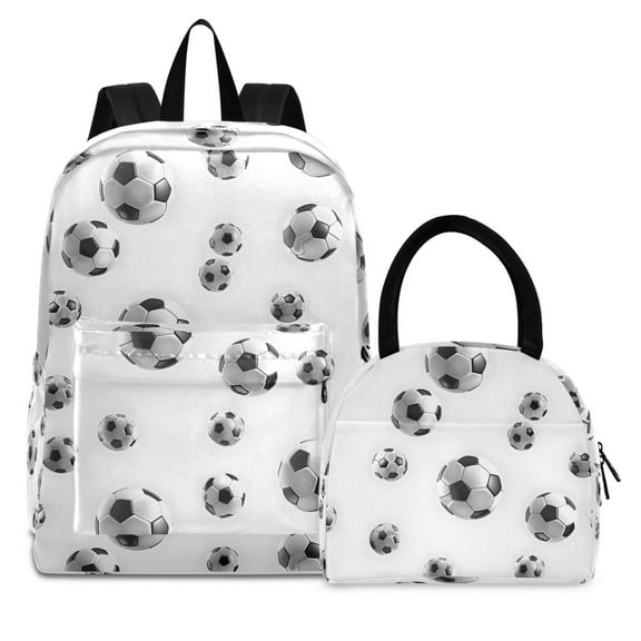 ALAZA Backpack Set Soccer Football Elementary School Bags Student BookBag with Lunch Bag
