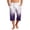 White, variant on JoveMarine Men's Gradient Print Hawaiian Shorts with Drawstring, 7/8 Length Casual Shorts for Spring and Fall, Lightweight Beach Style Army Green L
