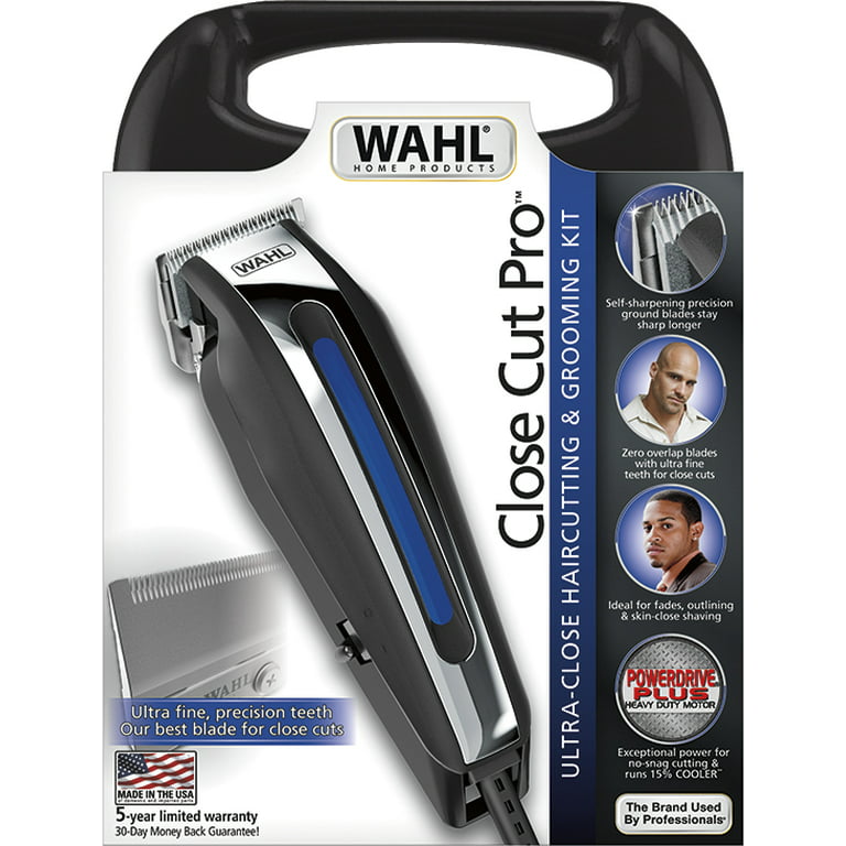 Wahl Clipper Close Cut Pro 13 Piece Ultra-Close Haircutting Kit - Fades,  outlining and skin close shaving. Model 79111-1701
