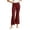 Wine, variant on Women's Wrinkle Resistant Split Hem Flare Trousers,Comfort Stretch Waist Walking Leisure Everyday Ankle Pants