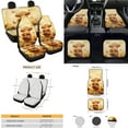 thumbnail image 4 of Yuyamidu Highland Cow Car Seat Covers Sunflower Car Floor Mats Seat Belt Cover Steering Wheel Cover Handbrake Cover Gear Shift Cover Cup Coasters 15 Pieces Yellow Car Accessories, 4 of 6