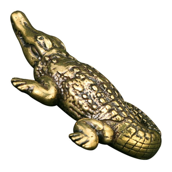 TABLZONE Vintage Golden Brass Figurine Animal Statue for Home Decor with Smooth and Flat Bottom 3.5 x 1.5 x 1.5 inches