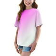 thumbnail image 4 of Jalioing Short Sleeve T Shirt for Girls Crew Neck Short Sleeve Casual Loose Shirts Gradient Summer Basic Tops, 4 of 6