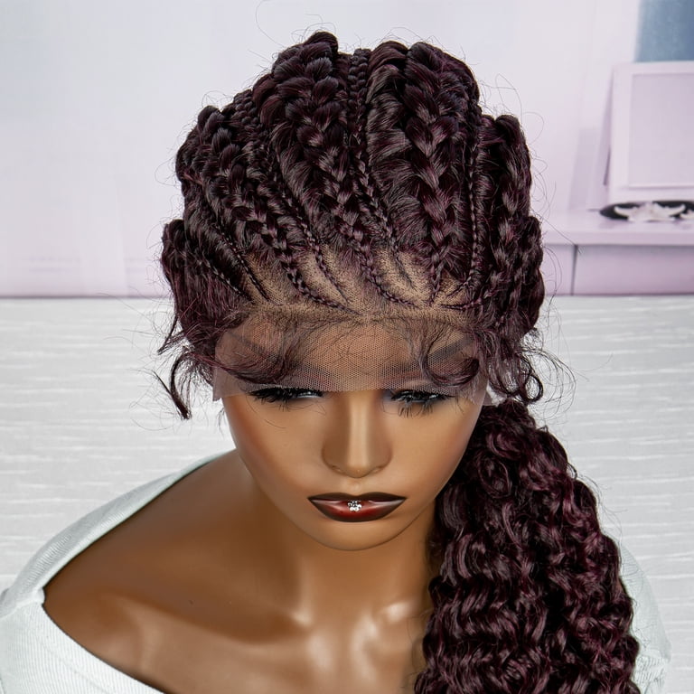 28 Inches Lace Frontal Synthetic Braided Wigs Lace Front  display picture 3