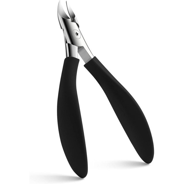 Cortaúñas profesional: cortador de uñas encarnadas de precisión para dedos gruesos, tijeras para uñas de los pies, mango suave de acero inoxidable