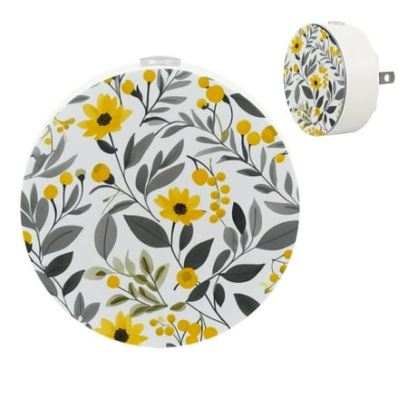 

YZUOUZY Night Light Bedroom Lamp Bedside Lamps Set of 2 Floral Vegetation Plant Leasves Flowers