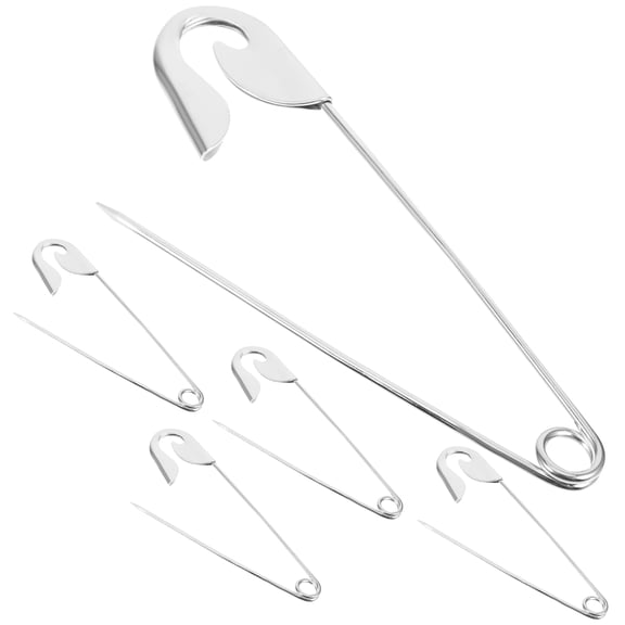 LEORX 5Pcs Large Safety Pins Metal for Laundry Room and Dry Cleaning