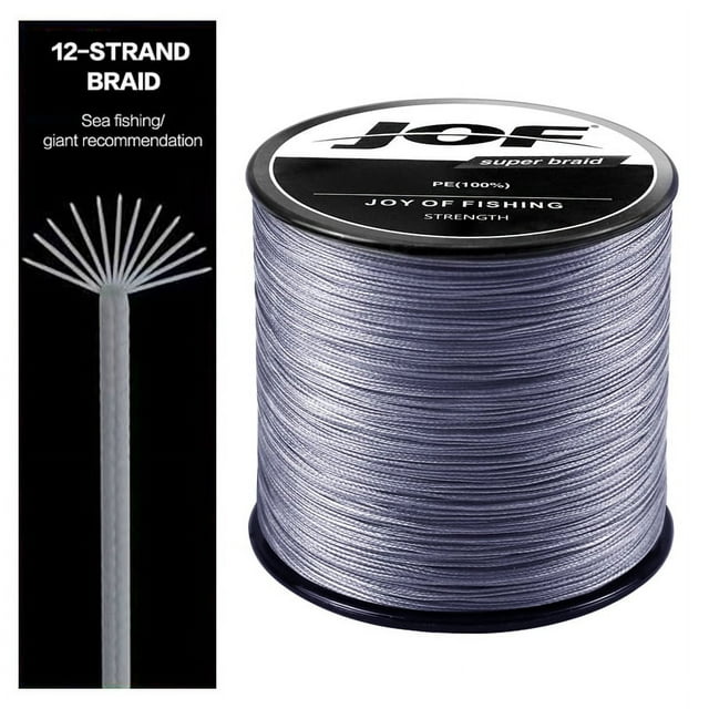 X12 X8 1000M 500M 300M 100M Braided Fishing Line 12/8 Strands MultiColor Multifilament Saltwater PE Line 22-149.9LB Gray Mainline