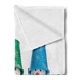 thumbnail image 2 of Snowman Soft Flannel Fleece Throw Blanket, Print of 3 Happy Snow Elements in Striped Scarfs Mittens and Buckets on Head, Cozy Plush for Indoor and Outdoor Use, 50" x 60", Multicolor, by Ambesonne, 2 of 5