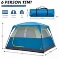 thumbnail image 2 of EDX 6 Person Waterproof & Windproof Family Camping Tent with Large Interior, Easy Setup Cabin Tent with Mesh Windows & Skylights, Portable Outdoor Tent for Car Camping, Hiking, Fishing, Blue, 2 of 8