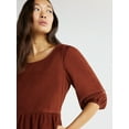 thumbnail image 5 of Time and Tru Women's Corduroy Dress with 3/4-Length Sleeves, Sizes XS-XXXL, 5 of 6