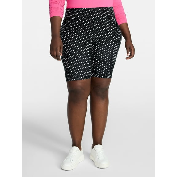 Terra & Sky Women's Plus Size Bike Shorts with Pocket, Sizes 0X-5X